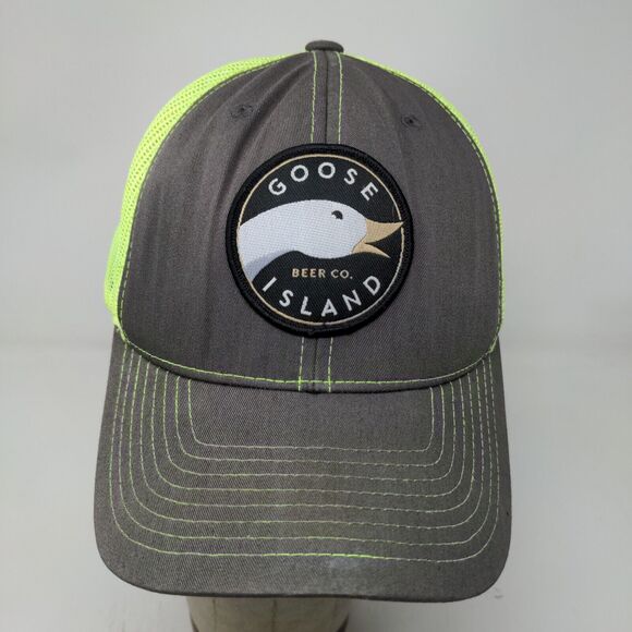 Goose Island Beer Co Mens Meshback Snapback Hat Gray Yellow Embroidered Logo - Picture 2 of 13